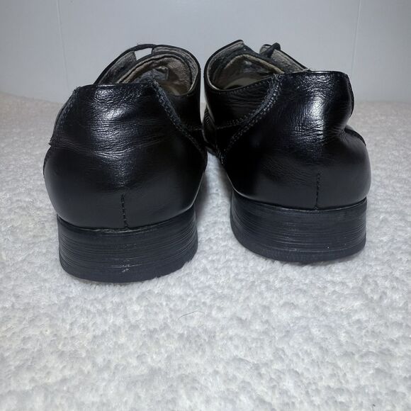 Giorgio Brutini Dress Shoes Mens 9.5W Oxford Black Leather Square Toe 159001 - Picture 4 of 9